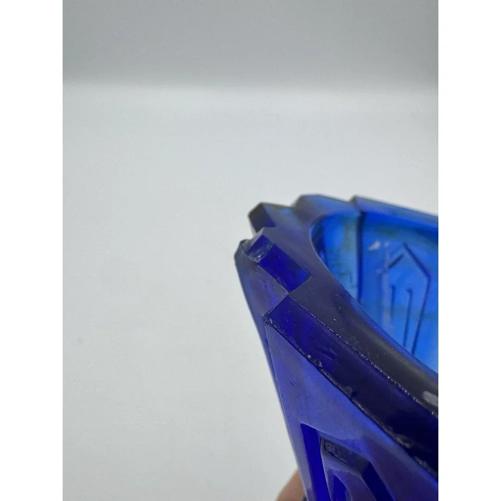 Vintage LE SMITH? Wigwam Candlestick 1930s Blue Cobalt Depression Glass